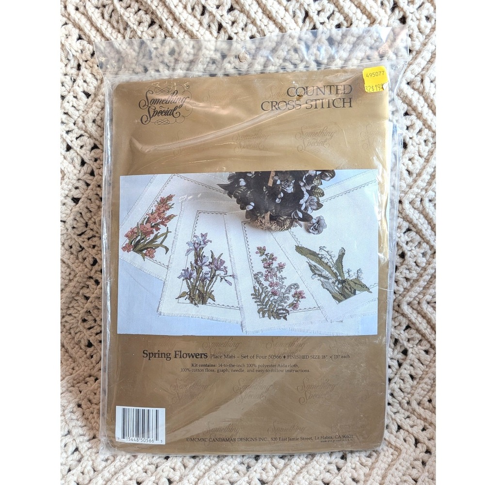 Something Special Spring Flowers Counted Cross Stitch Kit 50566 Place Mats Set 4